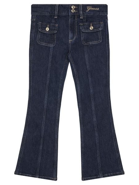 Guess Jeansy J5BA16 D5FM0 Granatowy Flare Fit. Niebieskie jeansy dla dziewczynek Guess, z bawełny. Za 149.99 zł.