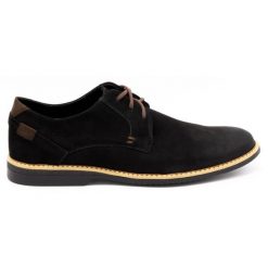 KOMODO Buty męskie skórzane casual 859L czarne. Czarne półbuty na co dzień męskie ze skóry, casualowe, bez zapięcia. Za 362.62 zł.