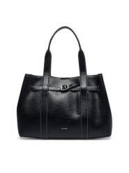 Calvin Klein Torebka Buckle Medium Work Tote LV04F3549G Czarny. Czarne torebki do ręki damskie Calvin Klein, bez wzorów, ze skóry, bez dodatków. Za 749.99 zł.