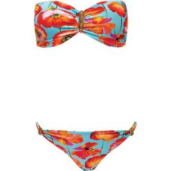 Biustonosz bikini "African Tulip" w kolorze turkusowym ze wzorem. Bikini damskie marki PHAX. W wyprzedaży za 130.95 zł.
