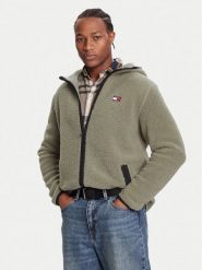 Tommy Jeans Polar DM0DM19224 Zielony Regular Fit. Zielone bluzy męskie Tommy Jeans, l, bez wzorów, z jeansu, bez kaptura. Za 419.99 zł.