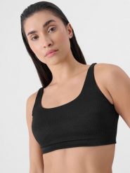 4F Góra od bikini damska - czarna L. Czarne bikini damskie 4f, na lato, l, bez wzorów. W wyprzedaży za 39.99 zł.