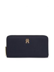 Tommy Hilfiger Portfel Poppy Th Large Za AW0AW15642 Granatowy. Niebieskie portfele damskie Tommy Hilfiger, bez wzorów, z materiału. Za 229.99 zł.