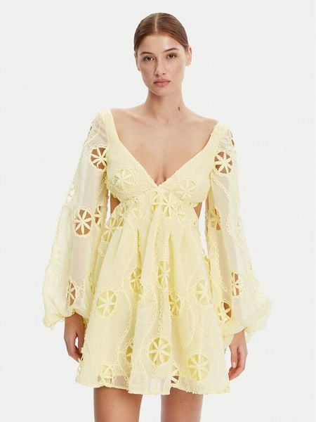 Bardot Sukienka koktajlowa 59858DB Żółty Regular Fit. Żółte sukienki damskie Bardot, bez wzorów, z syntetyku, wizytowe, bez kołnierzyka, bez ramiączek. Za 379.99 zł.