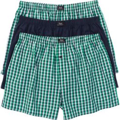 Bokserki z tkaniny (3 pary) bonprix ciemnoniebiesko-zielony w kratę. Bokserki męskie marki Giacomo Conti. Za 59.97 zł.