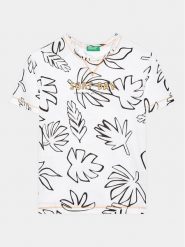 United Colors Of Benetton T-Shirt 34D3G109I Biały Regular Fit. Białe t-shirty dla chłopców United Colors Of Benetton, bez wzorów, z bawełny, bez ramiączek. Za 69.99 zł.