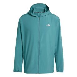 Kurtka adidas Run It. Zielone kurtki męskie Adidas, bez wzorów, sportowe. W wyprzedaży za 239.85 zł.
