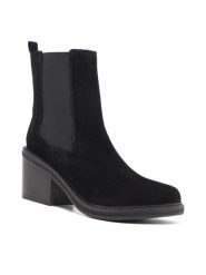 Sergio Bardi Botki KAP-C1048-01SB Czarny. Czarne botki damskie Sergio Bardi, z materiału, bez obcasa, na słupku, bez zapięcia. Za 209.99 zł.