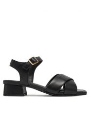 Clarks Sandały Serina35 Cross 26181343 Czarny. Czarne sandały damskie Clarks, bez wzorów, ze skóry, bez obcasa, na słupku, bez zapięcia. Za 259.99 zł.