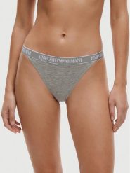 Emporio Armani Underwear Komplet stringów EW000405 AF19026 M8194 Szary. Szare stringi damskie Emporio Armani Underwear, m, bez wzorów, z bawełny. Za 177.99 zł.