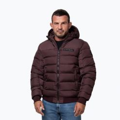 Kurtka zimowa męska Pitbull Dillon Quilted Hooded. Czerwone kurtki męskie PITBULL, na zimę, m, bez wzorów, z materiału, bez kaptura. Za 329.99 zł.