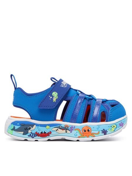 Skechers Sandały Infants' Play Scene Splash 407041N/LTBL Niebieski. Niebieskie sandały chłopięce Skechers, ze skóry, bez zapięcia. Za 159.99 zł.