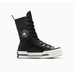 Tenisówki Converse Chuck 70 Plus Xhi Leather. Czarne trampki i tenisówki damskie Converse, bez wzorów, z materiału, eleganckie, przed kolano, bez zapięcia. Za 648.00 zł.