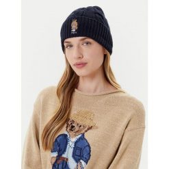 Czapka Polo Ralph Lauren. Niebieskie czapki i kapelusze damskie Polo Ralph Lauren, na zimę, bez wzorów. Za 399.99 zł.