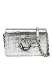 PINKO Torebka Love Click Mini AI 24-25 PLTT 100067 A1W5 Srebrny. Szare torebki do ręki damskie Pinko, bez wzorów, ze skóry, wizytowe, bez dodatków. Za 899.99 zł.