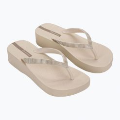 Japonki damskie Ipanema Mesh X Plat. Brązowe klapki damskie Ipanema, bez wzorów, z meshu, bez obcasa. Za 79.99 zł.