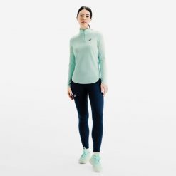Koszulka tenisowa termiczna damska z długim rękawem Thermic TH 900. Niebieskie koszulki sportowe damskie ARTENGO, s, bez wzorów, z materiału, bez kołnierzyka, bez ramiączek, na fitness i siłownię. Za 119.99 zł.