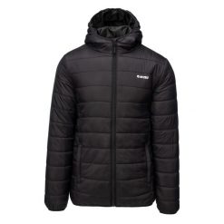 Kurtka puchowa Hi-Tec Core Aron. Czarne kurtki sportowe męskie Hi-tec, bez wzorów, z puchu, trekkingowe. W wyprzedaży za 128.00 zł.
