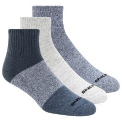 Skarpetki sportowe męskie 3pk Mens Qtr Colorbloc Socks. Skarpety męskie Skechers, bez wzorów, z bawełny. Za 59.99 zł.