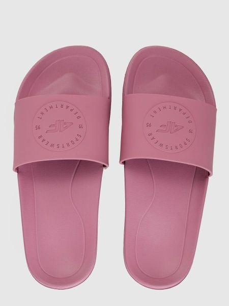 Klapki damskei 4F 4FRSS26FSLIF061. Czarne klapki damskie 4f, bez wzorów, z gumy, bez obcasa. Za 59.99 zł.