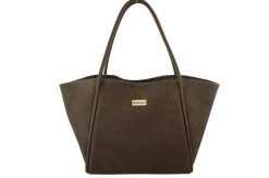 Barberinis - torebka duża zamszowa na ramię - Beżowa ciemna. Brązowe torby na ramię damskie Barberinis, bez wzorów, ze skóry, biznesowe, duże, zamszowe, bez dodatków. Za 338.99 zł.