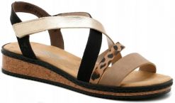Rieker Rieker Sandals V3663-92 Brązowe 36. Brązowe sandały damskie Rieker, bez wzorów, bez obcasa, bez zapięcia. Za 248.89 zł.