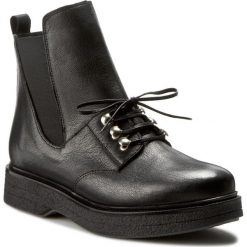 Botki ANN MEX - 7704 01TOP Czarny. Czarne botki damskie Ann Mex, ze skóry, bez obcasa. W wyprzedaży za 259.00 zł.