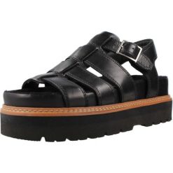 Sandały CLARKS ORIANNA TWIST Czarny. Czarne sandały damskie Clarks, bez wzorów, ze skóry, bez obcasa, bez zapięcia. Za 278.99 zł.