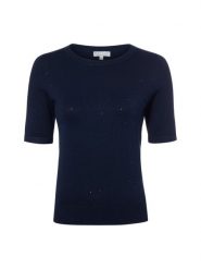 Marie Lund Damski sweter z krótkim rękawem Kobiety wiskoza niebieski jednolity, XXXL. Niebieskie swetry damskie Marie Lund, bez wzorów, z dzianiny, bez kołnierzyka, bez ramiączek, krótkie, bez kaptura. Za 179.95 zł.