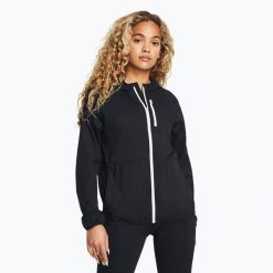 Kurtka do biegania damska Under Armour Phantom Windbreaker. Czarne kurtki sportowe damskie Under Armour, bez wzorów, bez kaptura, do biegania. Za 329.99 zł.