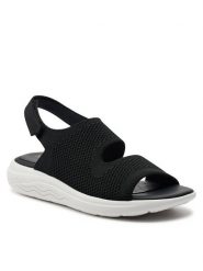 Geox Sandały D Spherica Ec5 D45SVA 0006K C9999 Czarny. Czarne klapki damskie Geox, bez wzorów, z materiału, bez obcasa, na płaskiej podeszwie, bez zapięcia. Za 259.99 zł.