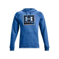 Bluza sportowa męska Under Armour Rival Fleece Graphic Hoodie. Niebieskie bluzy męskie Under Armour, m, bez wzorów, z kapturem. Za 368.00 zł.