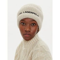 Czapka KARL LAGERFELD. Brązowe czapki i kapelusze damskie KARL LAGERFELD, na zimę, bez wzorów. Za 359.99 zł.