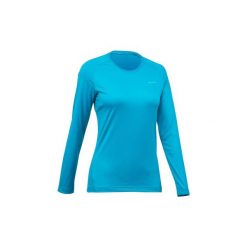 Koszulka turystyczna z długim rękawem MH100 damska. T-shirty damskie marki QUECHUA. Za 29.99 zł.