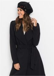Beret. Czarne czapki i kapelusze damskie bonprix, z aplikacjami, eleganckie. Za 62.99 zł.