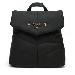 Plecak Guess. Czarne plecaki damskie Guess, z aplikacjami. Za 159.99 zł.