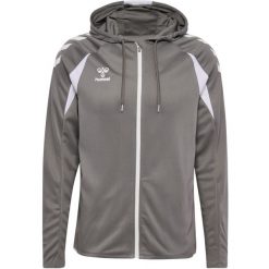 Bluza dresowa z kapturem Hummel Core 2.0. Białe bluzy sportowe męskie Hummel, bez wzorów, z dresówki, z kapturem, na fitness i siłownię. Za 299.50 zł.