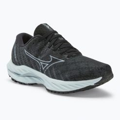 Buty do biegania damskie Mizuno Wave Inspire 19 W black/ silver/ snowcrest. Czarne obuwie sportowe damskie Mizuno, bez wzorów, z materiału, do biegania, mizuno wave. Za 329.99 zł.