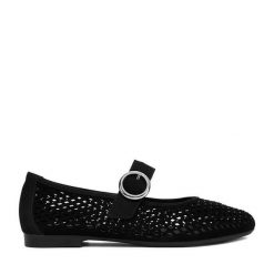 Baleriny Remonte. Czarne baleriny damskie Remonte, bez wzorów, bez obcasa. Za 379.99 zł.