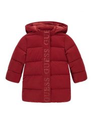 Guess Kurtka zimowa K6BL09 W3974 Bordowy Regular Fit. Czerwone buty zimowe dziewczęce Guess, na zimę, z aplikacjami, z syntetyku, bez kaptura. Za 394.99 zł.