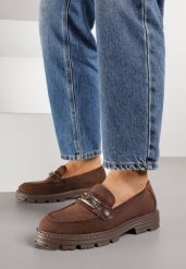 Brązowe Mokasyny Ozdobione Klamrą Wildbluff. Brązowe mokasyny damskie Born2be, z jeansu, biznesowe. Za 99.99 zł.
