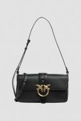 PINKO Czarna kopertówka Love One Classic Slouchy Fl Vitello Morbido. Czarne kopertówki damskie Pinko, bez wzorów, ze skóry, eleganckie, bez dodatków. W wyprzedaży za 1,329.99 zł.