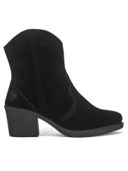 Rieker Kowbojki Y1251-00 Czarny. Czarne botki damskie Rieker, ze skóry, bez obcasa, na słupku, bez zapięcia. Za 319.99 zł.