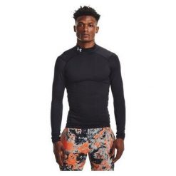 Koszulka męska termoaktywna treningowa Under Armour z długim rękawem. Czarne bluzy męskie Under Armour, m, bez wzorów, z poliesteru, bez kaptura. Za 144.14 zł.