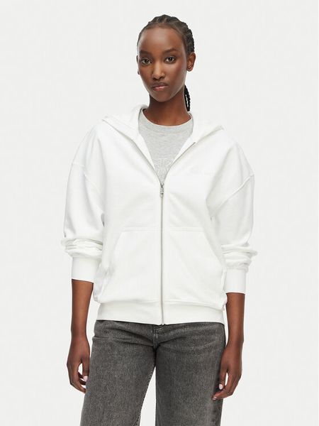 Calvin Klein Bluza LV044G215G Biały Relaxed Fit. Białe bluzy damskie Calvin Klein, xl, bez wzorów, z bawełny, bez kaptura. Za 325.99 zł.