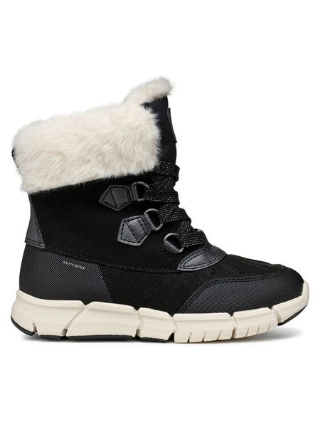 Geox Śniegowce J Flexyper Girl B Ab J46APA 0AU50 C9B1P M Czarny. Czarne buty zimowe dziewczęce Geox, bez wzorów, ze skóry, bez zapięcia. Za 289.99 zł.