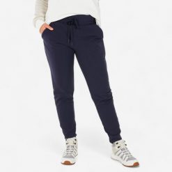 Second Life - Spodnie turystyczne damskie Quechua NH500 Warm - Stan Doskonały. Niebieskie spodnie sportowe damskie QUECHUA, bez wzorów, z materiału, do biegania. Za 101.99 zł.