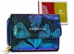 Mały, skórzany portfel damski z systemem RFID — Peterson. Portfele damskie Peterson, bez wzorów, ze skóry. Za 65.99 zł.