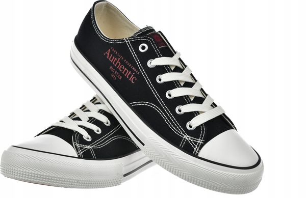 MĘSKIE TRAMPKI BIG STAR SHOES CZARNE TENISÓWKI NN174056 r. 43. Czarne trampki męskie Big Star, bez wzorów, retro, bez zapięcia. Za 89.00 zł.