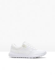 Sneakersy z kryształkami. Białe obuwie sportowe damskie bonprix, bez wzorów. Za 124.99 zł.